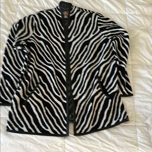 Chico's Black and White Zebra Cardigan